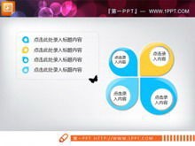 蝴蝶强调关系PPT图表素材下载