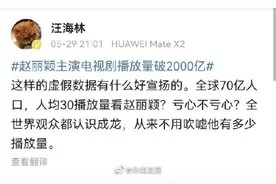 汪海林称赵丽颖电视剧播放数据虚假图片