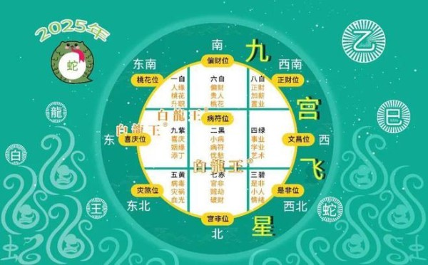 2025九宫飞星图解，家宅及办公风水方位解析