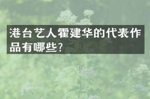 港台艺人霍建华的代表作品有哪些？