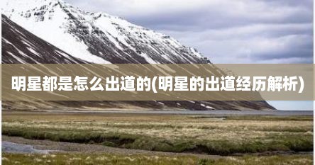 明星都是怎么出道的(明星的出道经历解析)