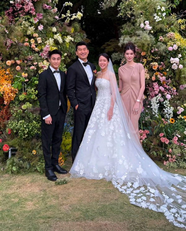 奚梦瑶出席朋友婚礼身材颜值都艳压新娘！何猷君好帅，夫妻抢风头
