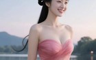 湖畔花影，美人浅笑