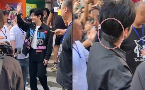 ‌黄晓明为证真发，电影宣传现场竟让小朋友上台扯头发！