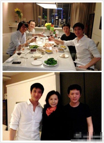 王力宏与李云迪家人。