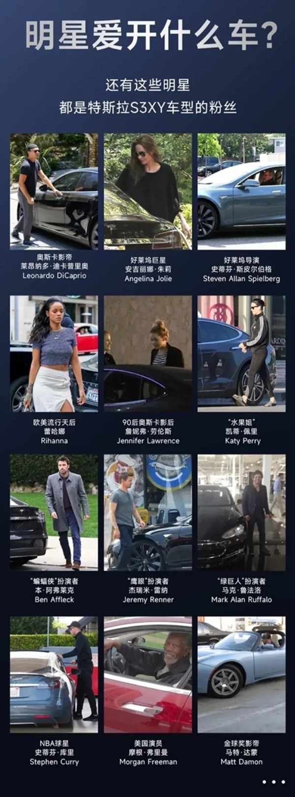 特斯拉成明星新宠！众明星自发充当“行走的招牌”！