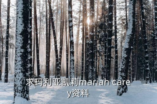 求玛利亚凯莉mariah carey资料