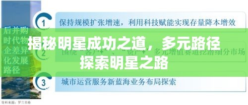 揭秘明星成功之道，多元路径探索明星之路