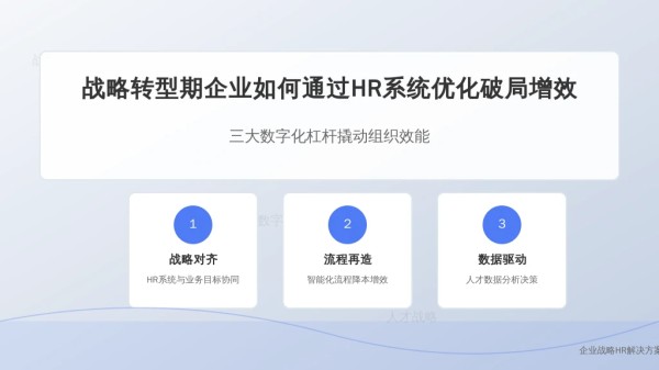 战略转型期企业如何通过HR系统优化破局增效