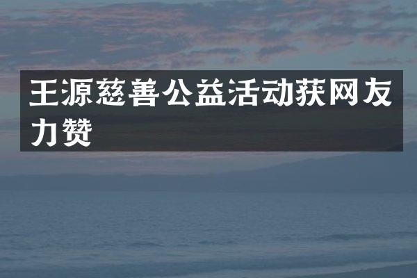 王源慈善公益活动获网友力赞