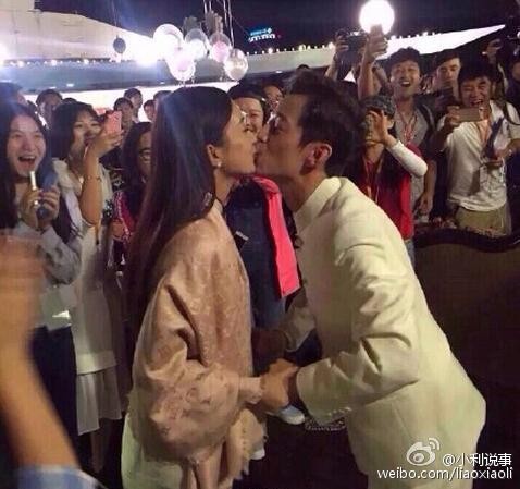 何炅赵丽颖当街激吻是假戏真做吗