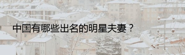 中国有哪些出名的明星夫妻？