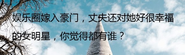 娱乐圈嫁入豪门，丈夫还对她好很幸福的女明星，你觉得都有谁？