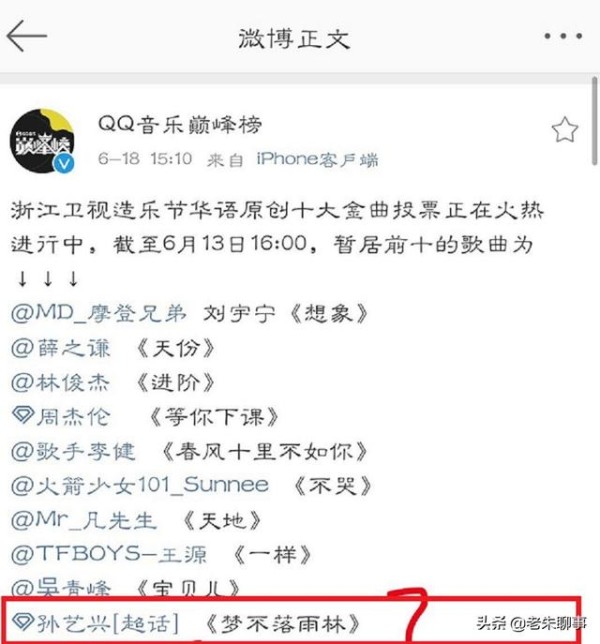 企鹅音乐巅峰榜张艺兴被写成孙艺兴，联想之前事情，这有内幕啊