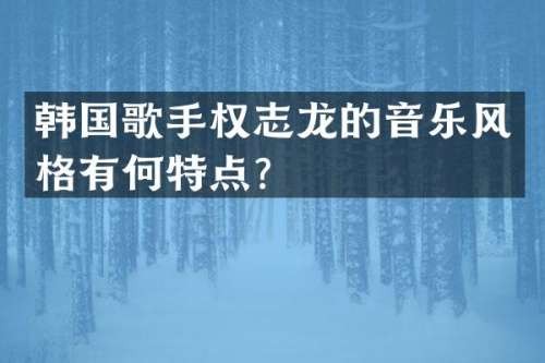 韩国歌手的音乐风格有何特点？