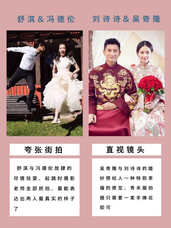 明星婚纱照姿势大全刘诗诗 罗晋 唐艺昕…