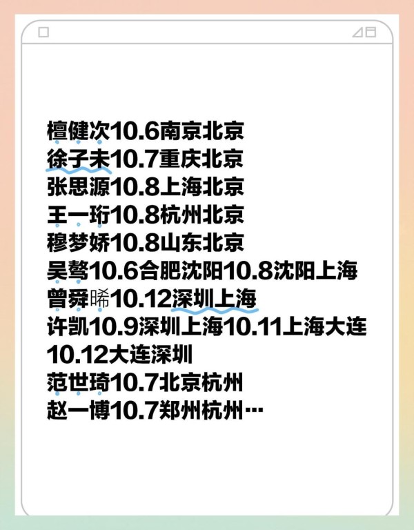十月明星行程大汇总，看看谁打动了你的心