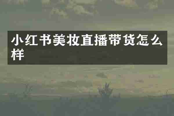 小红书美妆直播带货怎么样
