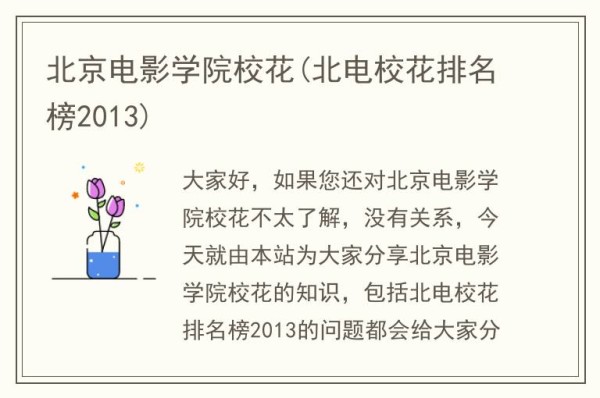 北京电影学院校花(北电校花排名榜2013)
