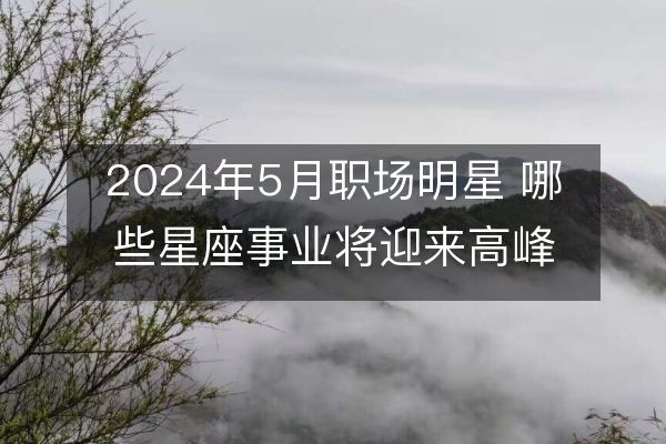 2024年5月职场明星 哪些星座事业将迎来高峰