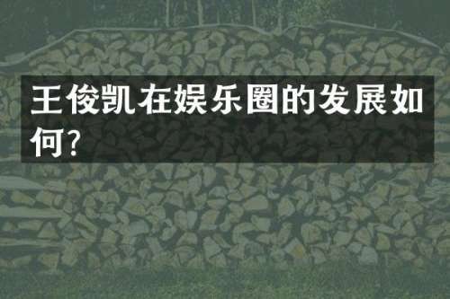 王俊凯在娱乐圈的发展如何？