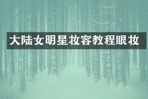 大陆女明星妆容教程眼妆