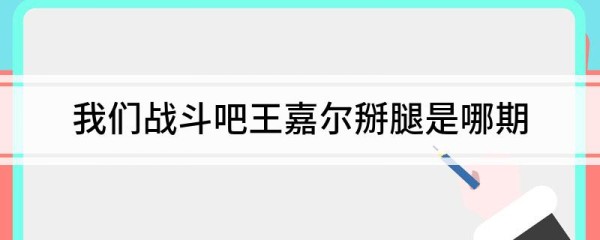 我们战斗吧王嘉尔掰腿是哪期