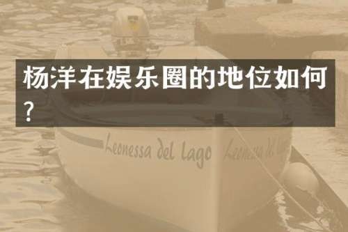 杨洋在娱乐圈的地位如何？