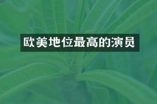 欧美地位最高的演员
