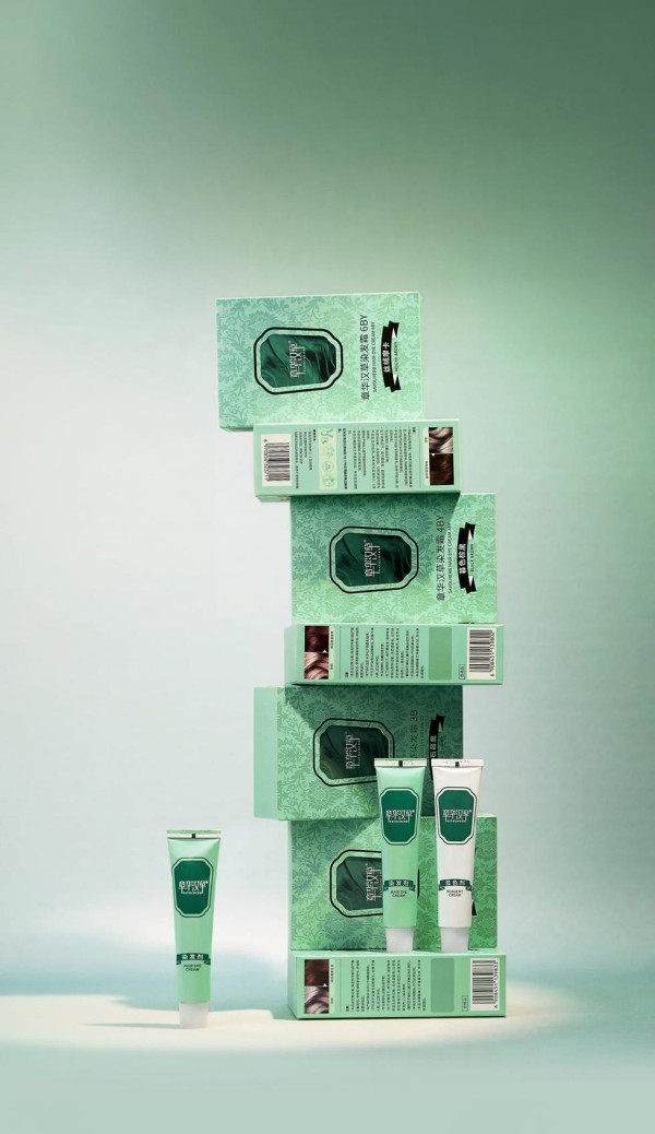 green packaging and tubes for hair products