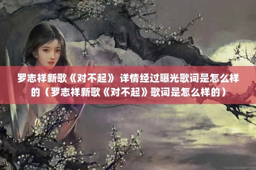 罗志祥新歌《对不起》 详情经过曝光歌词是怎么样的（罗志祥新歌《对不起》歌词是怎么样的）