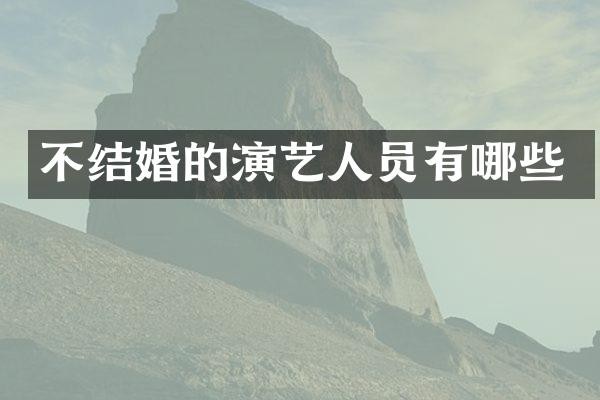 不结婚的演艺人员有哪些