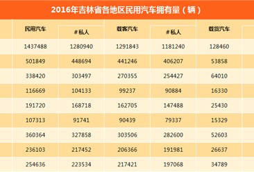 吉林省汽车拥有情况分析：私人汽车拥有量317.6万辆 长春市排名第一（附图表）