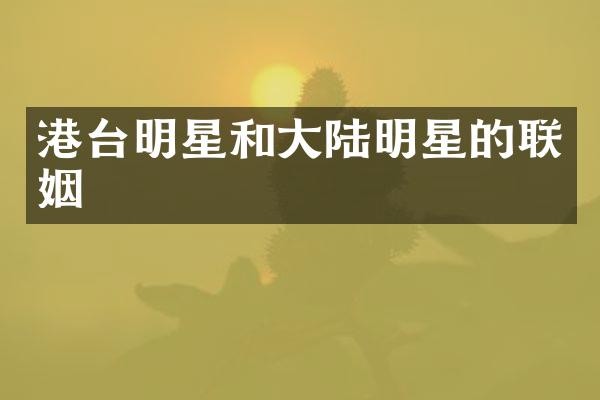 港台明星和大陆明星的联姻