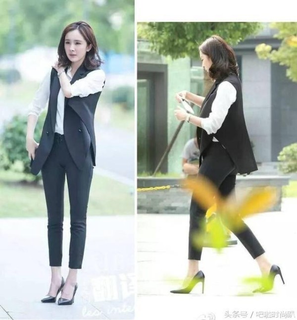 女明星都爱穿西服，杨幂，baby，郑爽7位女星谁是最美天仙攻