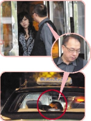 马楚成与美女出门，两人在车上热吻