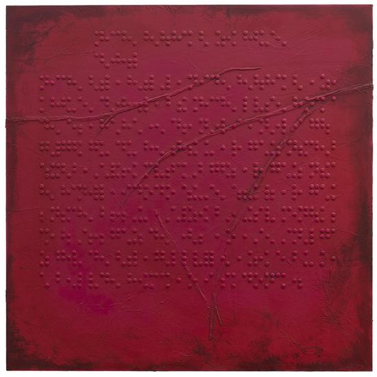 《你的小提琴在下着大雪》木板综合 100x100cm 2016年