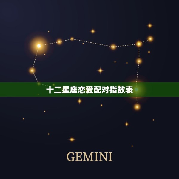 十二星座恋爱配对指数表，12星座配对指数表