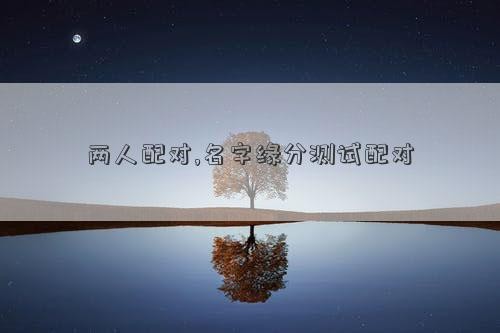 两人配对,名字缘分测试配对