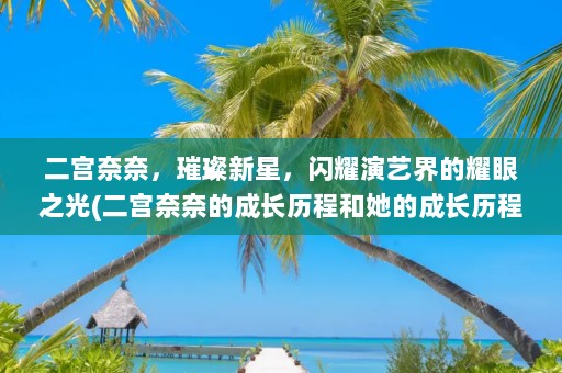 二宫奈奈，璀璨新星，闪耀演艺界的耀眼之光(二宫奈奈的成长历程和她的成长历程和她背后的故事)