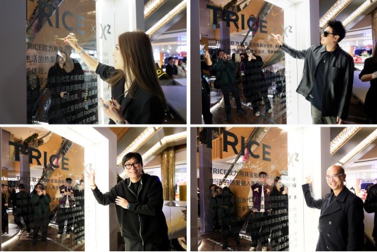 interactive display showcasing product information with users engaging