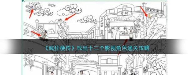 疯狂梗传找出十二个影视角色怎么过,抖音游戏通关秘籍