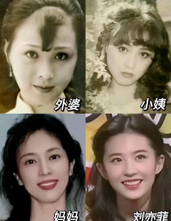 刘亦菲家人照片 基因的稳定发挥