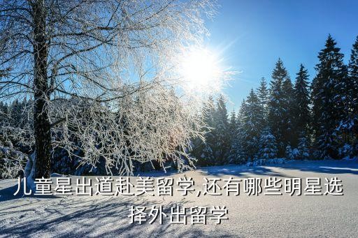 儿童星出道赴美留学,还有哪些明星选择外出留学