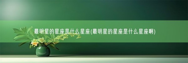 最明星的星座是什么星座(最明星的星座是什么星座啊)(图1)