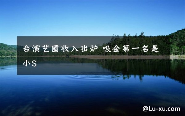 台演艺圈收入出炉 吸金第一名是小S文章配图
