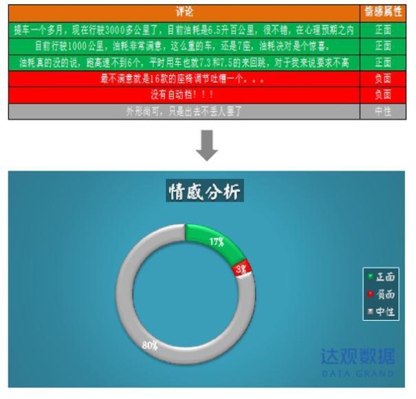 图4 某款车型的情感分析示例