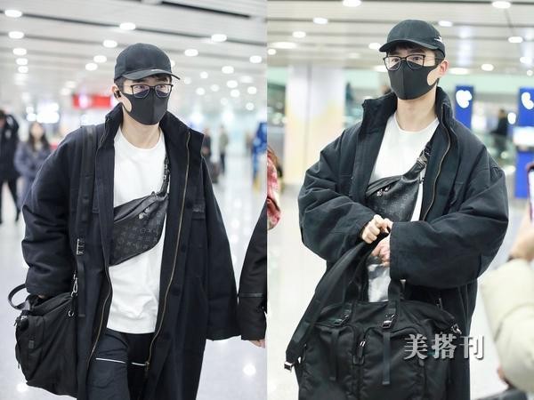 刘昊然春节后开工全身黑LOOK，获粉丝送“档案袋”求爱满脸惊