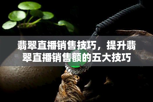 翡翠直播销售技巧，提升翡翠直播销售额的五大技巧