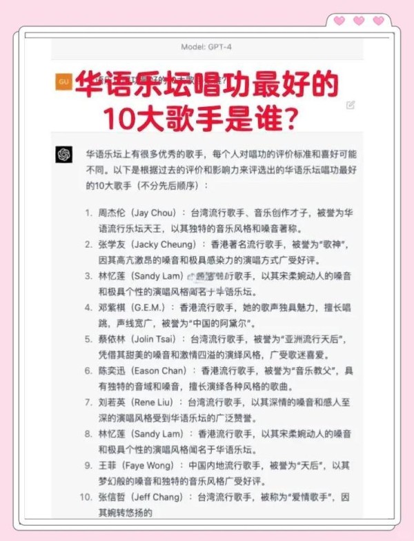 华语乐坛唱功最强歌手TOP1